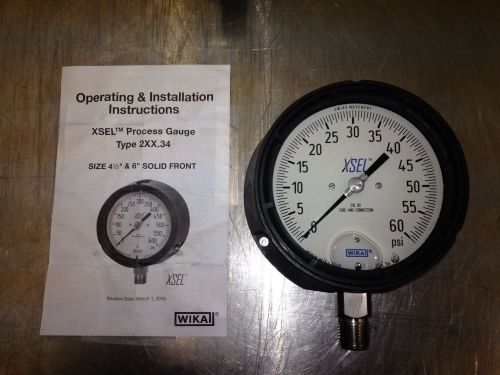Wika 60 psi xsel process gauge 1/2&#034; npt bottom connection for sale