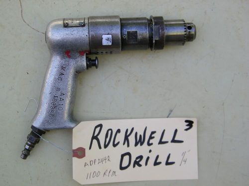 ROCKWELL -AIR CRAFT PNEUMATIC DRILL -1/4&#034; JACOB CHUCK- 1100 RPM -  ADP 2442