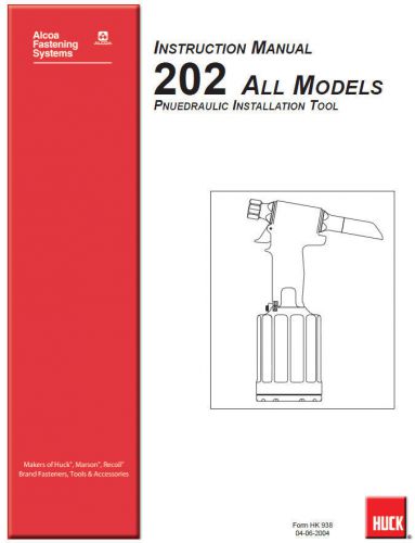 Huck 202 riveter manual for sale