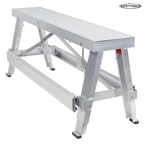 Drywall Walk-Up Bench Sawhorse Step Ladder - Adjustable Height Workbench 18-30&#034;