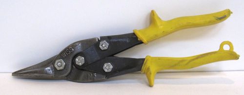 Wiss m3 aviation scissors tin snips compound action cuts straight yellow for sale