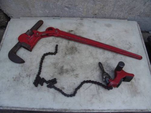 RIDGID SUPER SIX COMPOUND LEVERAGE PIPE WRENCH GOOD USED CONDITION #1
