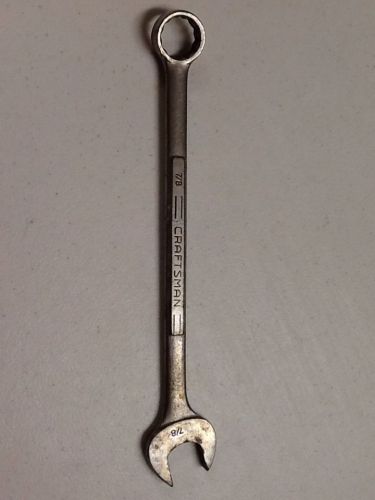 Craftsman Slim 7/8&#034; Combination Box/ Open End Wrench Made In U.S.A.