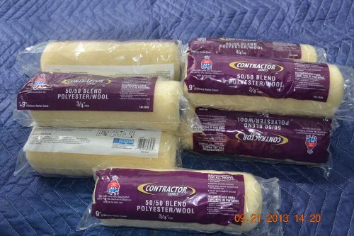 SHERWIN WILLIAMS LOT of 10 NEW 50/50 WOOL  PAINT ROLLERS 9&#034; X 3/4&#034; NAP NEW