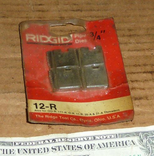 Ridgid Pipe Threader Die Set,3/4,12-R,OO-R,111-R,O-R,30-A,31-A,Unused Old Stock