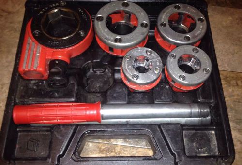 Rothenberger super cut pipe threader set up to 1 1/4 inch dies &amp; ratchet ridgid for sale