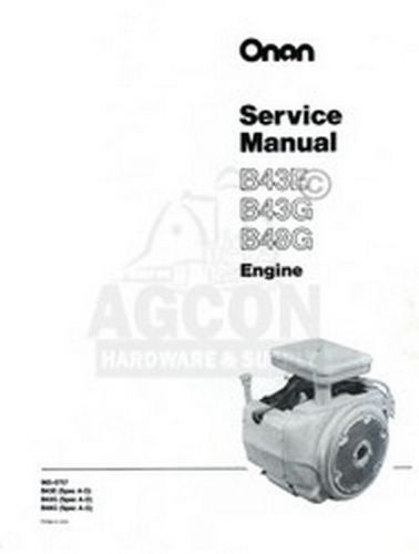ONAN B43E B43G B48G Engine Service Shop Manual 965-0757