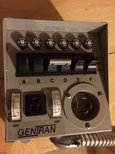 Gentran reliance controls 30216 6 circuit 30 amp power generator transfer switch for sale