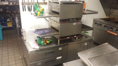 used stack double deck very clean lincoln impinger 1301 conveyor 16&#034; pizza oven