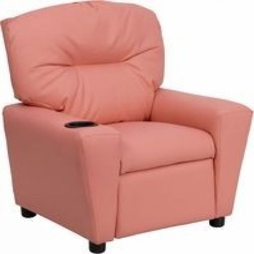 Flash furniture bt-7950-kid-pink-gg contemporary pink vinyl kids recliner with c for sale
