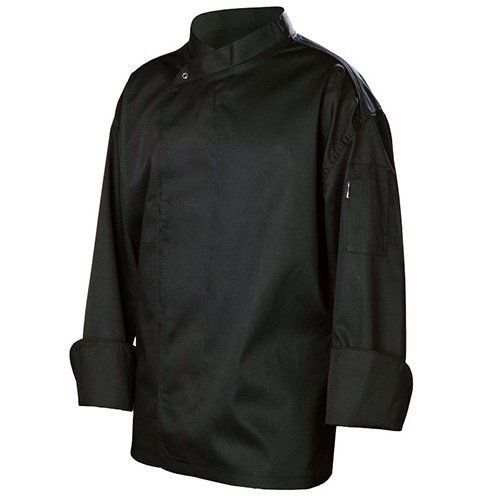 Chef Works BLDF-BLK New Yorker Cool Vent Executive Chef  Coat  Black  Size S