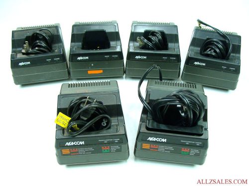 LOT of 6x M/A Com Universal Desk Radio Charger  - Not Tested - AS IS