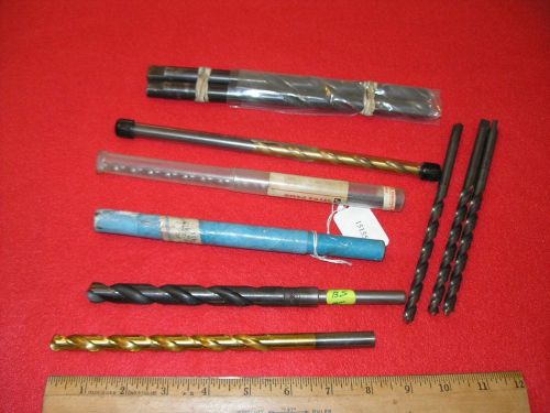 Mixed Estate Lot of Round Shank Drill Bits Most w/ 2 Flats 2 Coolant 1 Carbide