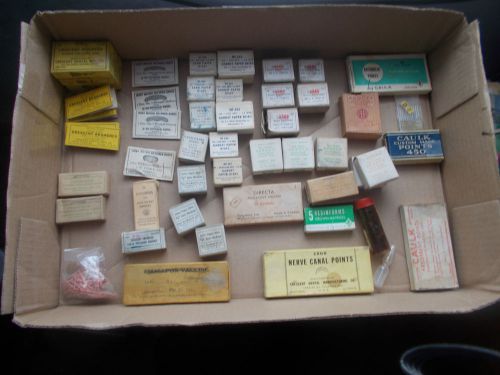 Old Dental Supplies   About 50 small  boxes/packages Cups Retainers Points Disks