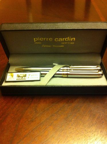 Pierre Cardin Sterling Silver And 18k Gold Pen And Pencil Set