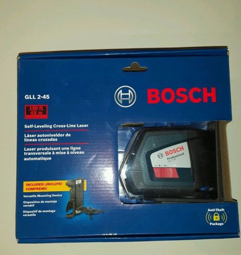 New bosch gll 2-45 self-leveling alignment laser with cross line for sale