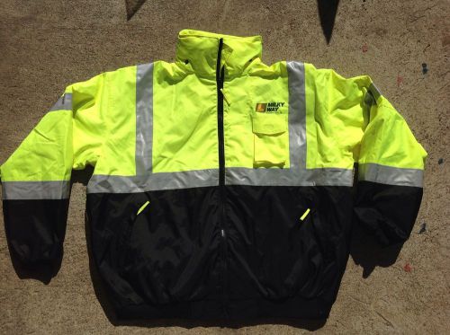 Waterproof Safety Jacket With Hood And Removable Fleece Lining. Size 3XL