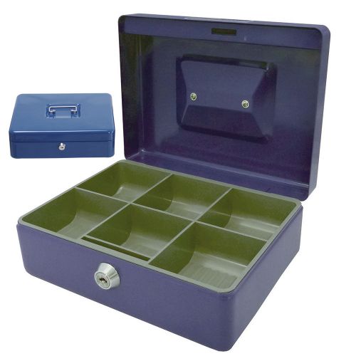 200mm portable sturdy metal cash/money box no.8 organiser/coins tray/key lock for sale
