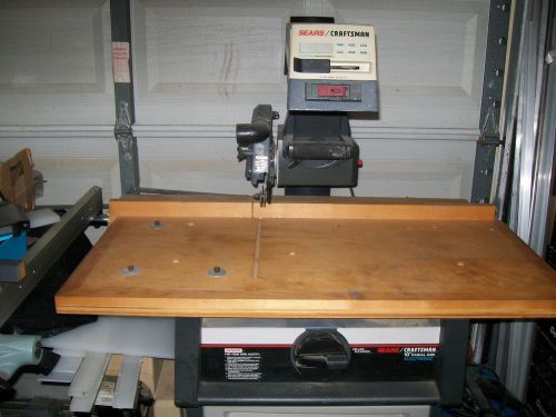 Sears commercial 10&#034; radial arm saw, w/ digital readout, and jig mounting table for sale