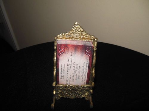 New unique ornate solid brass &#034;antique vintage look&#034; business card holder for sale