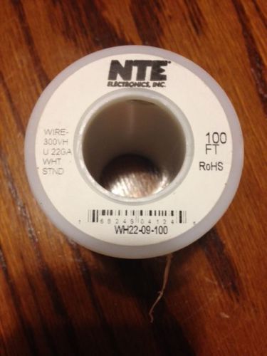 100ft NTE 22 awg stranded hook up wire RoHs white