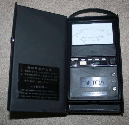 TOA ZM-104 analog impedance meter ZM104 ZM 104 made in Japan