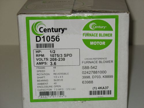 Century D1056 Furnace Blower Motor S88-542 D703  K8899  FREE SHIPPING