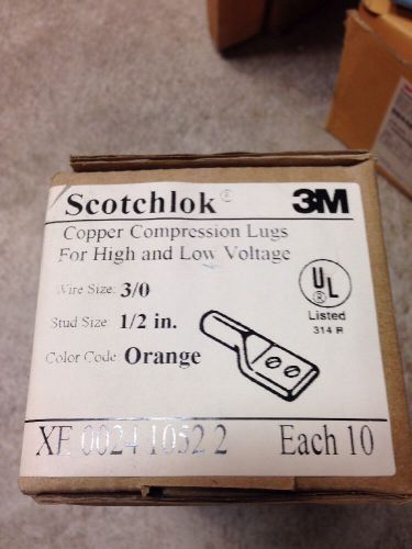 3M scotcklok 3/0 compression lugs 1/2&#034; stud 31141 10 pack