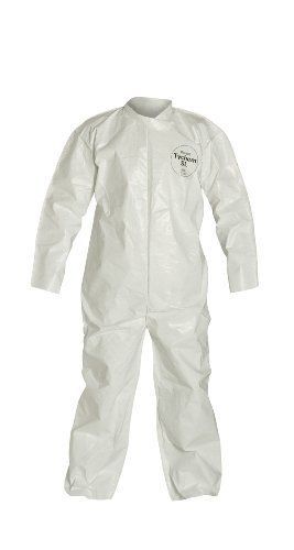 DuPont Tychem SL120B SL Disposable Coverall  Open Cuff  White  Medium (Pack of 1