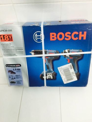 Bosch clpk26-181 18-volt 1/2-inch drill/driver, 1/4-inch impact driver kit for sale
