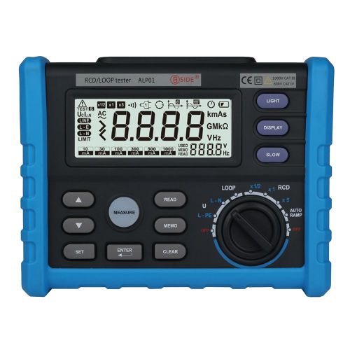 Circuit breaker rcd loop tester meter trip-out time &amp; current v freq. usb alp01 for sale