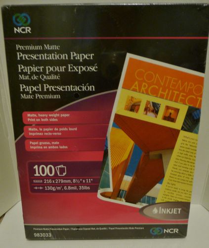 Premium Matte Presentation Paper, 100 sheets White  for 2 sided printing