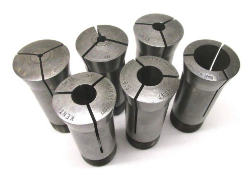 GERMANY! 6 ASSORTED 5C COLLETS - 1/8&#034;, 1/4&#034;, 3/8&#034;, 9/16&#034;, 5/8&#034;, 15/16&#034;