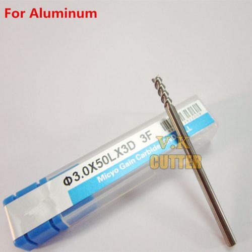 1x Special for Aluminum Endmill 3Flute Diam3.0mm*3mmSHK Tungsten Carbide Cutter