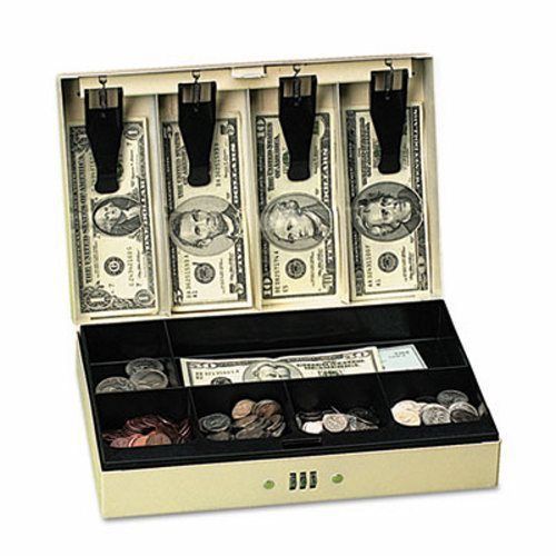 Securit steel cash box w/6 compartments,combination lock, beige (pmc04961) for sale