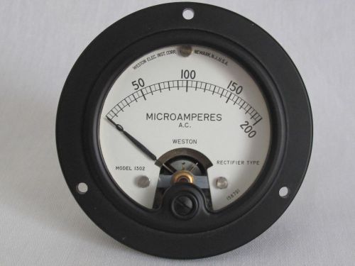 Weston 0-200 Microamperes AC Panel Meter Model 1302 Rectifier Type