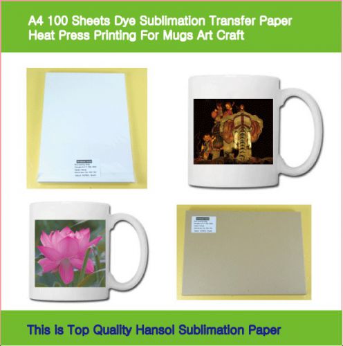 A4 100 Sheets Dye Sublimation Transfer Paper Heat Press Printing Mugs Art Craft.