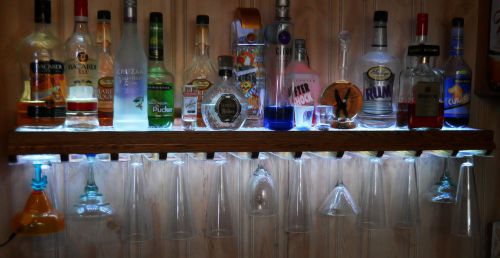 Behind bar liquor bottle display / glass display / remote ctrl led lighted for sale