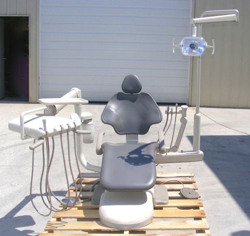A-dec 511 dental chair package w/ adec radius delivery assistant&#039;s arm &amp; light for sale