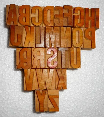 Letterpress Letter Wood Type Printers Block &#034; A To Z &#034; Typography.In876