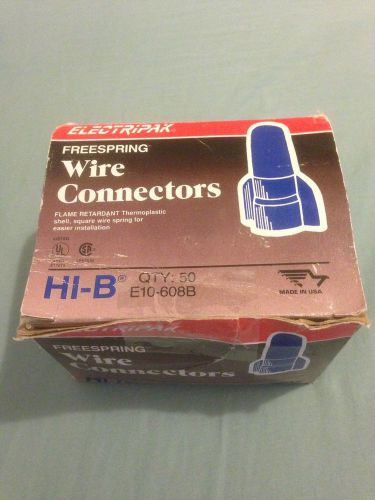 ELECTRIPAK Wire Connectors Freespring HI-B 50 Blue Wing 10-608 Wire Size 6-14 AW