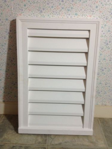 Air vent vertical louver 16 x 24&#034; white attic urethane w/ screen ~ new fypon for sale