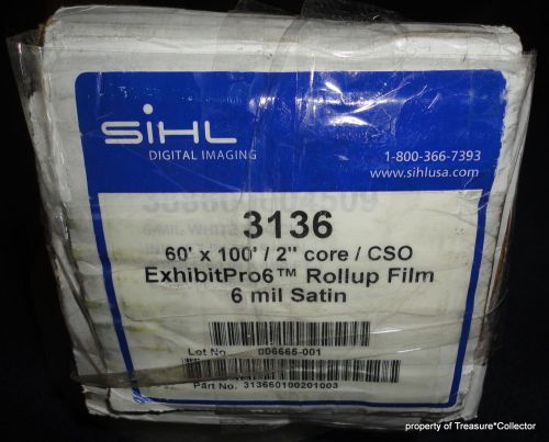 SIHL 3136 60&#034; x 100&#039; ExhibitPro6 Rollup Film 6 mil satin 2&#034; core CSO