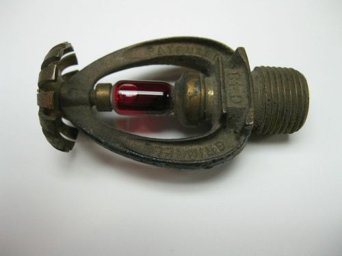 Antique Grinnell Ceiling Fire Sprinkler Head Brass Red Globe Steampunk