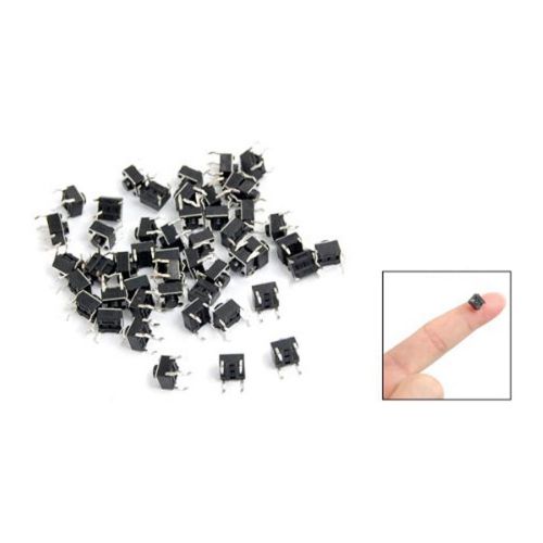 50 Pcs Black Plastic Electronic Component Momentary Contact Micro Switch New