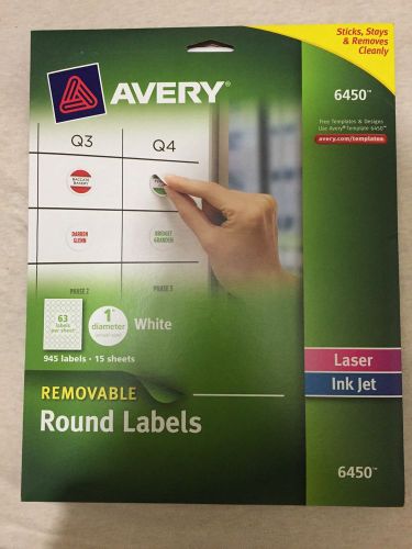 Avery Removable Round Lables,1-Inch Diameter,White,Pack 945(15 Sheets)