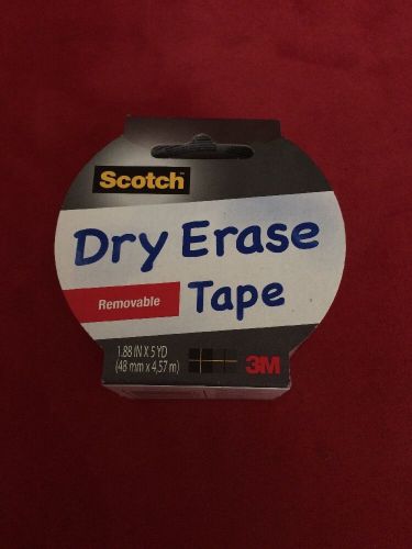 3M Scotch Dry Erase Tape 1.88&#034; x 5 Yd (48mm x 4.57m) White - New