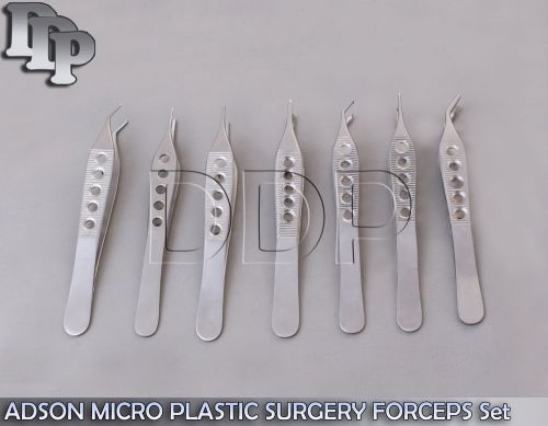 7 PCS ADSON MICRO PLASTIC SURGERY FORCEPS INSTRUMENTS W/ FENESTRATED HANDLE
