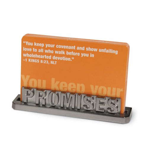 LCP Promises Metal Word Scripture Card Holder Devotional Cards Included