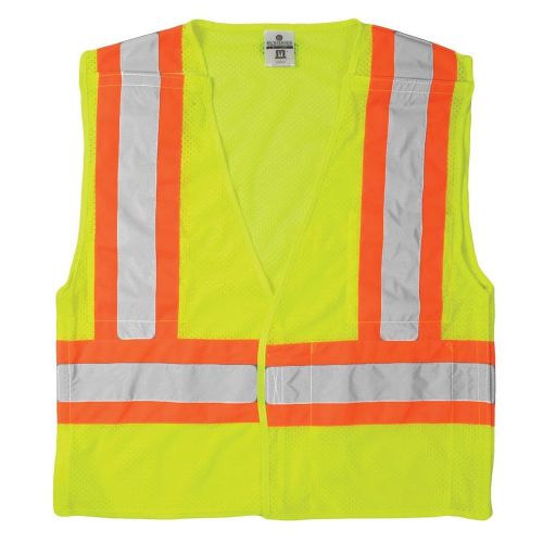 New pocket ml kishigo mesh high visibilty class 2 #1174 safety vest yellow x-lrg for sale